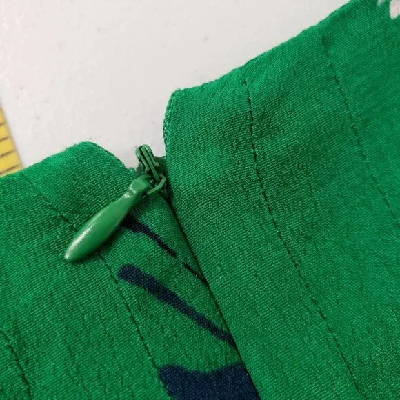 Free People Womens Neon Garden Floral Mini Dress Size 10 Green V Neck Bohemian - Picture 10 of 12